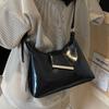 Women Summer Glossy PU Delicate Crossbody Bag High Grade Buckle Zipper One Shoulder Bags Versatile Commute Underarm Packs