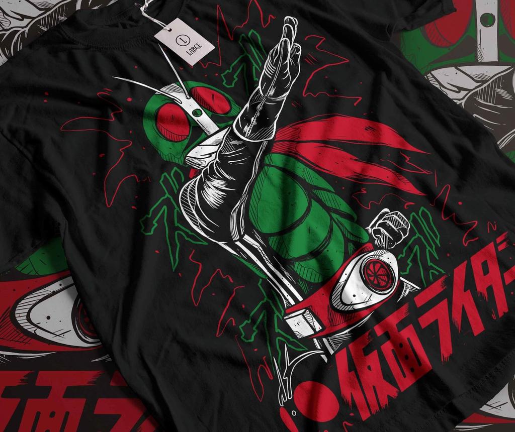 Kamen Rider! T-shirt Personaggio Eroe Fantascientifico Tokusatsu Giapponese Serie TV