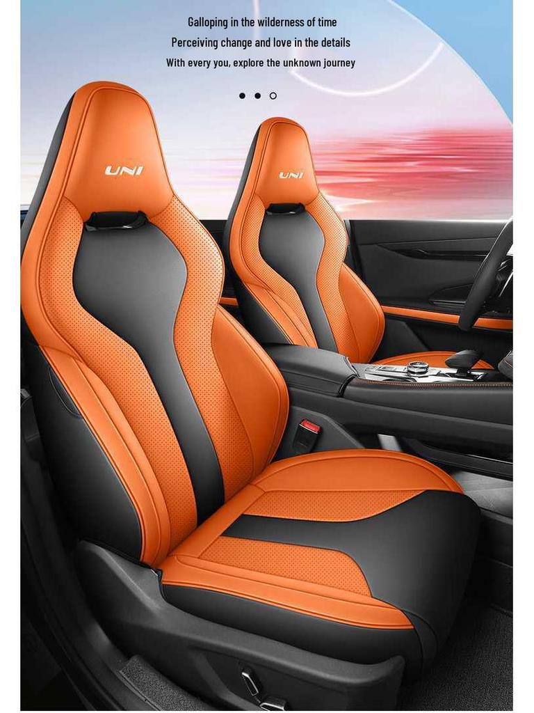 Breathable Perforated Seat Covers for 2023-2025 Changan Uni-V, All-Season Universal Fit.