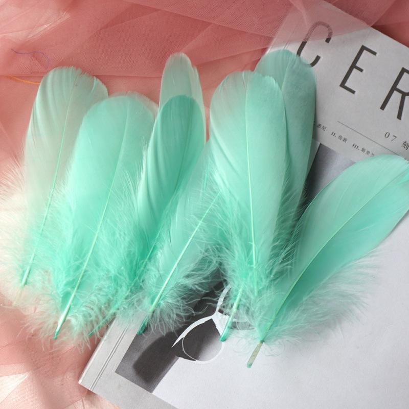 50Pcs Goose Feather Soft Big Floating Diy Sunflower Wall Decoration Dream Catcher Wing Decoration Handmade Material Colored Cat Stick Feather