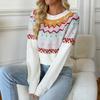 2025 Autumn and Winter New Style Knitted Sweater Casual Loose Round Neck Sweater for Women