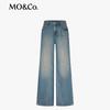 MO&Co. Women's Mid-Rise Straight-Leg Denim Trousers
