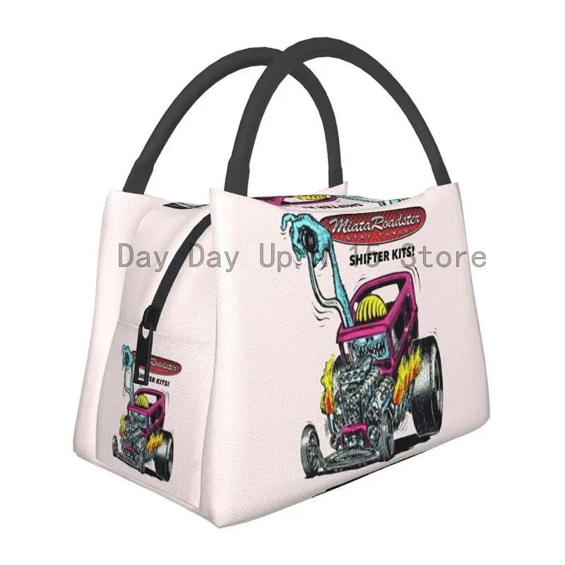 Ratfink Ride Insulated Lunch Bags for School Office Rat Fink Waterproof Thermal Cooler Bento Box Women Lunchbag