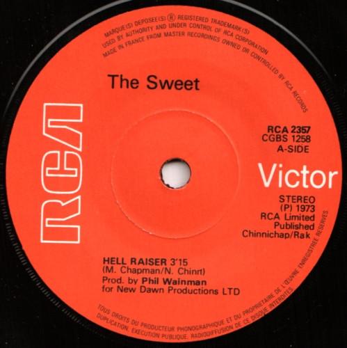 

7inch Record SWEET - Hell Raiser RCA2357 RCA Victor 1973 UK Rock Used