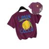 Zitronenfarbenes modisches lockeres Freizeit-T-Shirt mit kurzen Ärmeln und Rundhalsausschnitt