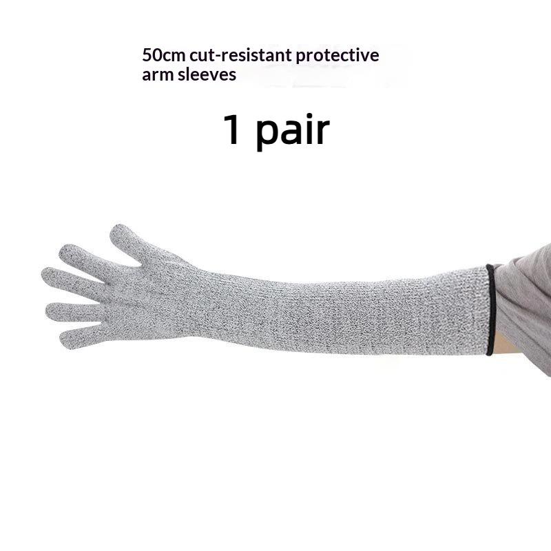 HPPE Level 5 Cut Resistant Arm Sleeves 1 Pair Anti Puncture Safety Sleeve for Glass Handling Construction Repair Work