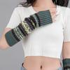 Bohemian Style Knitted Fingerless Sleeves Thickened Warmer Long Cuff Y2K Star Arm Cover  Party