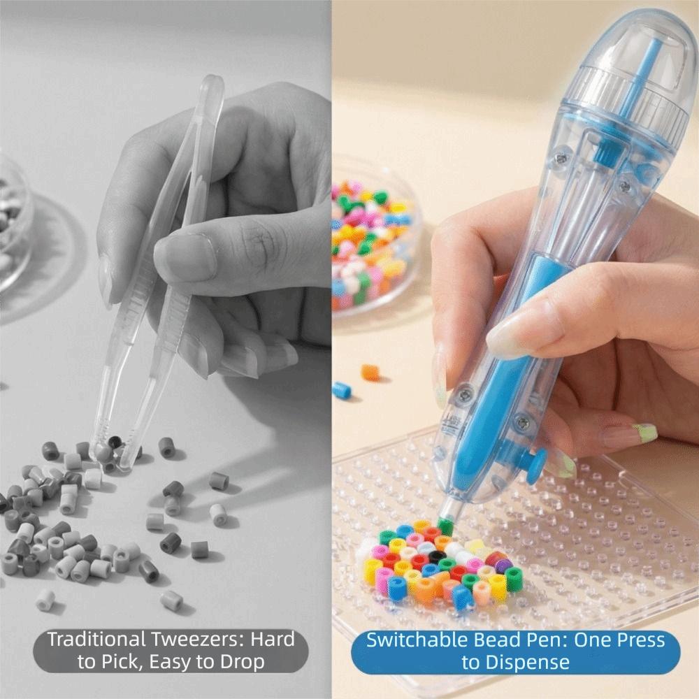 2,6mm Spitze Perlenplatzierungsstift Automatischer Bastelhersteller Ergonomischer Griff Perlenpositionierungsstift DIY Perlen Bastelprojekte Drücken
