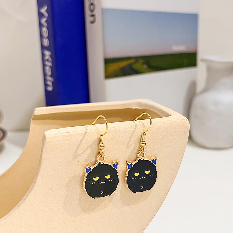 Fashion Cute Fox Koi Cat Rabbit Earrings for Women Girls Sweet Cartoon Enamel Painted Animal Earrings Jewelry Gift