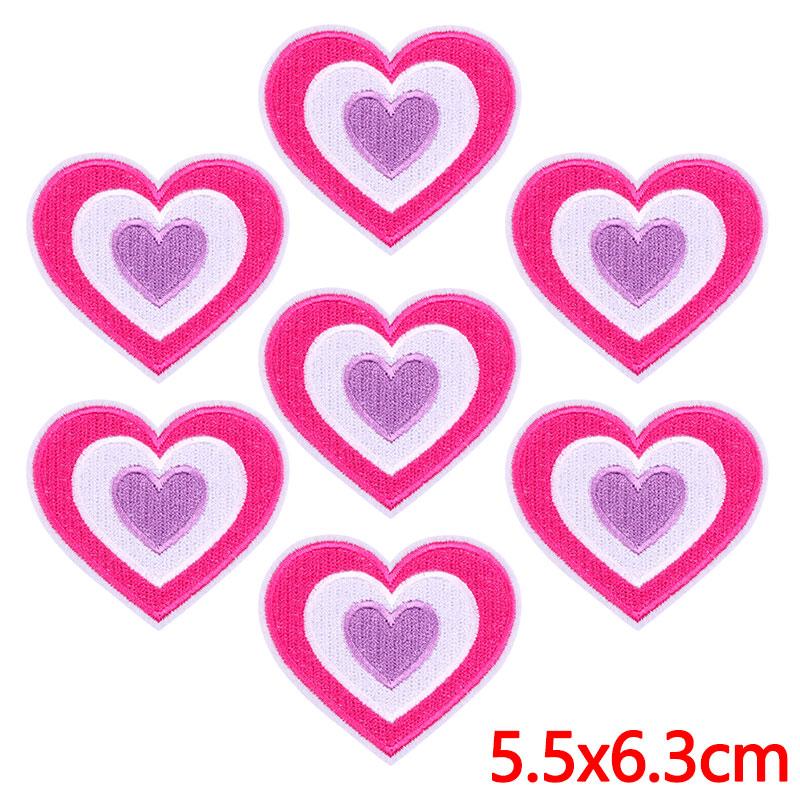 10PCS Wholesale Pink Bow Crown Lips Embroidery Patches For Clothing DIY Thermoadhesive Patches On Clothes Iron On Patch Backpack