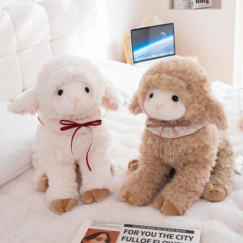 24/35/50cm Cute Sheep Plush Toy Kawaii Cartoon Fluffy Soft Animals Stuffed Doll Sleeping Pillow Accompany Toys Home Decor Gift