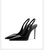 Sexy Ultra-high Heels Pointed Sandals Elegant Summer Patent Leather Suspender High Heels Trendy Dress Banquet Women's Shoes