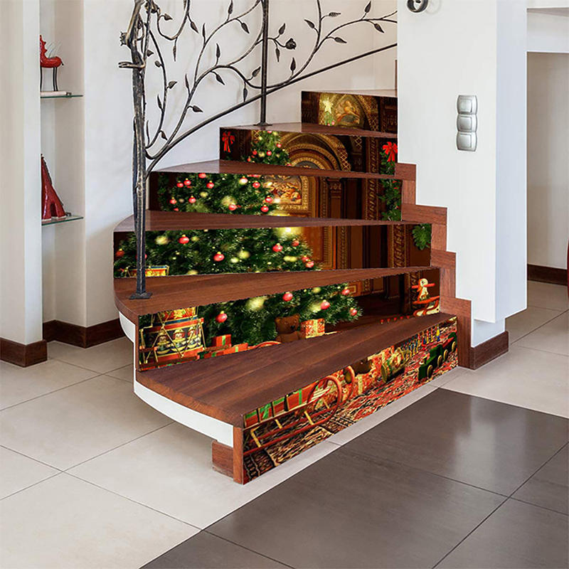 Product Christmas Creative Staircase Stickers 3D Christmas Tree Corridor Stairs Renovation Decoration Wall Stickers