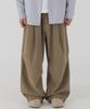PIANER Corduroy Bonded Wide Parachute Pants (Brown)
