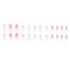 24pcs  Flower Almond Nail Pink Tender Gradient Floral Nail Art, Spring Romantic Fake Nail Product, Medium Long Wearing Nail