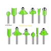 12 Different Shaped Router Bit For Wood Crafts Ground Cutting Edges Steel Build D57B