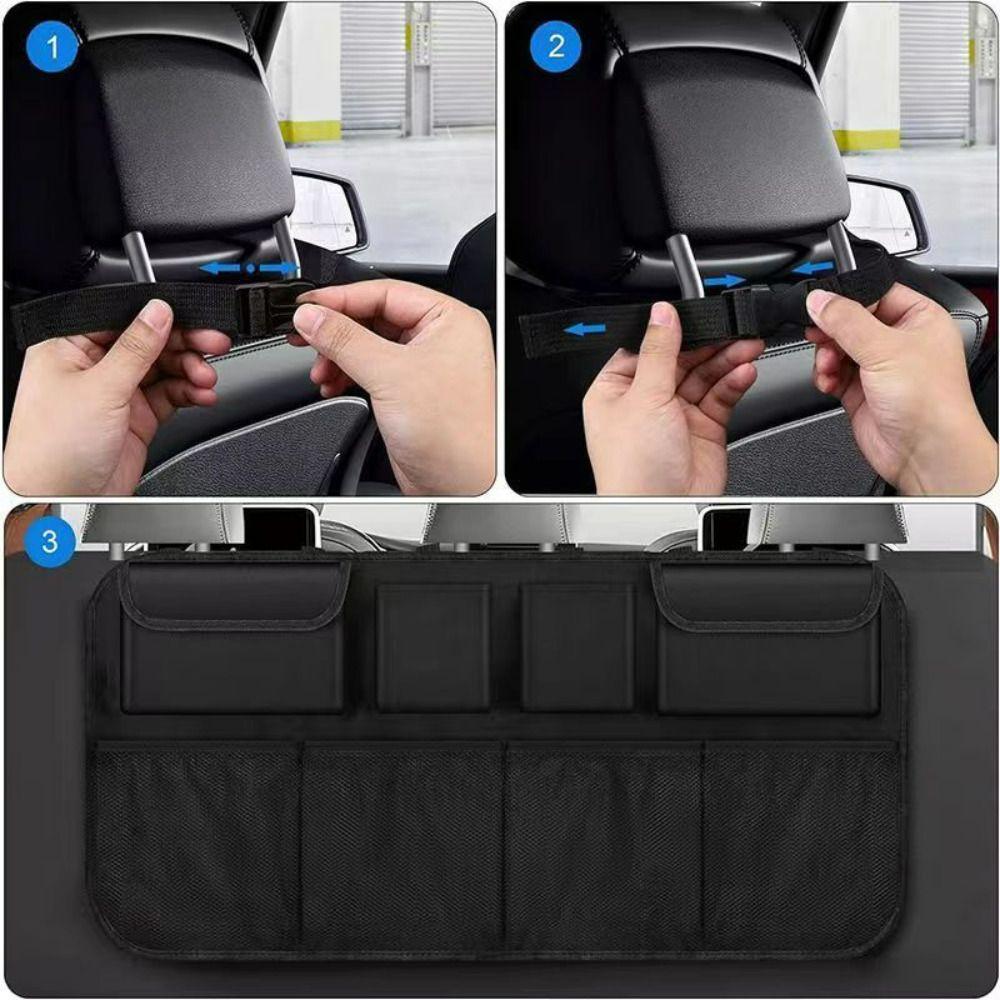 High Capacity Backseat Storage Bag Adjustable Auto Seat Back Hanging Organizer  Universal