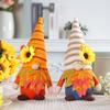 1Pc Harvest Festival Maple Leaf Doll Sunflower Plush Faceless Doll Ornaments for Home Holiday Party Decorations
