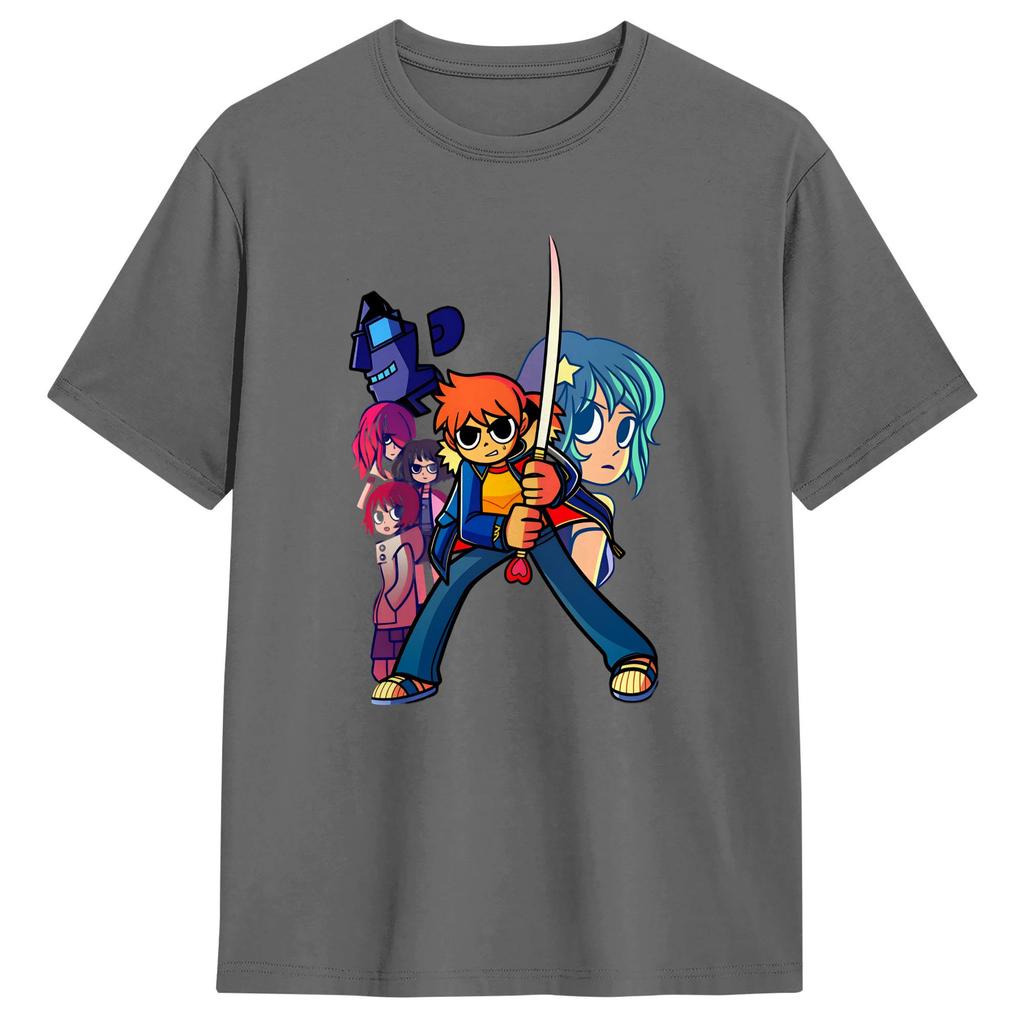 Unisex T-Shirts Scotts Pilgrim Mode Baumwoll-T-Shirts Kurzarm-T-Shirts Rundhals Kleidung Geschenkidee