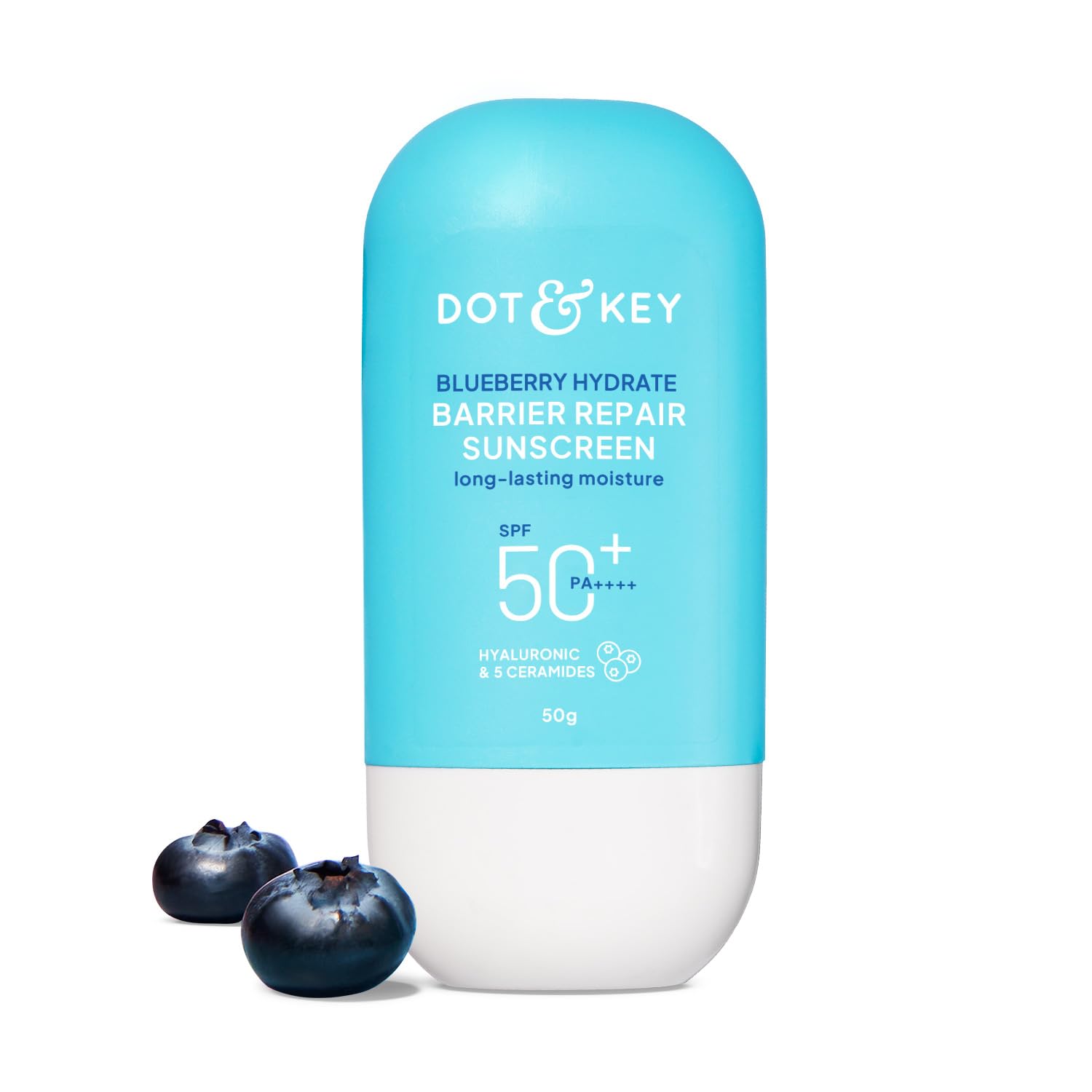 

Dot & Key Blueberry Hydrate Barrier Repair Sunscreen In-Vivo Tested SPF 50+ PA++++ | With Ceramides & Hyaluronic, Hydrates & Protects Skin | Repa