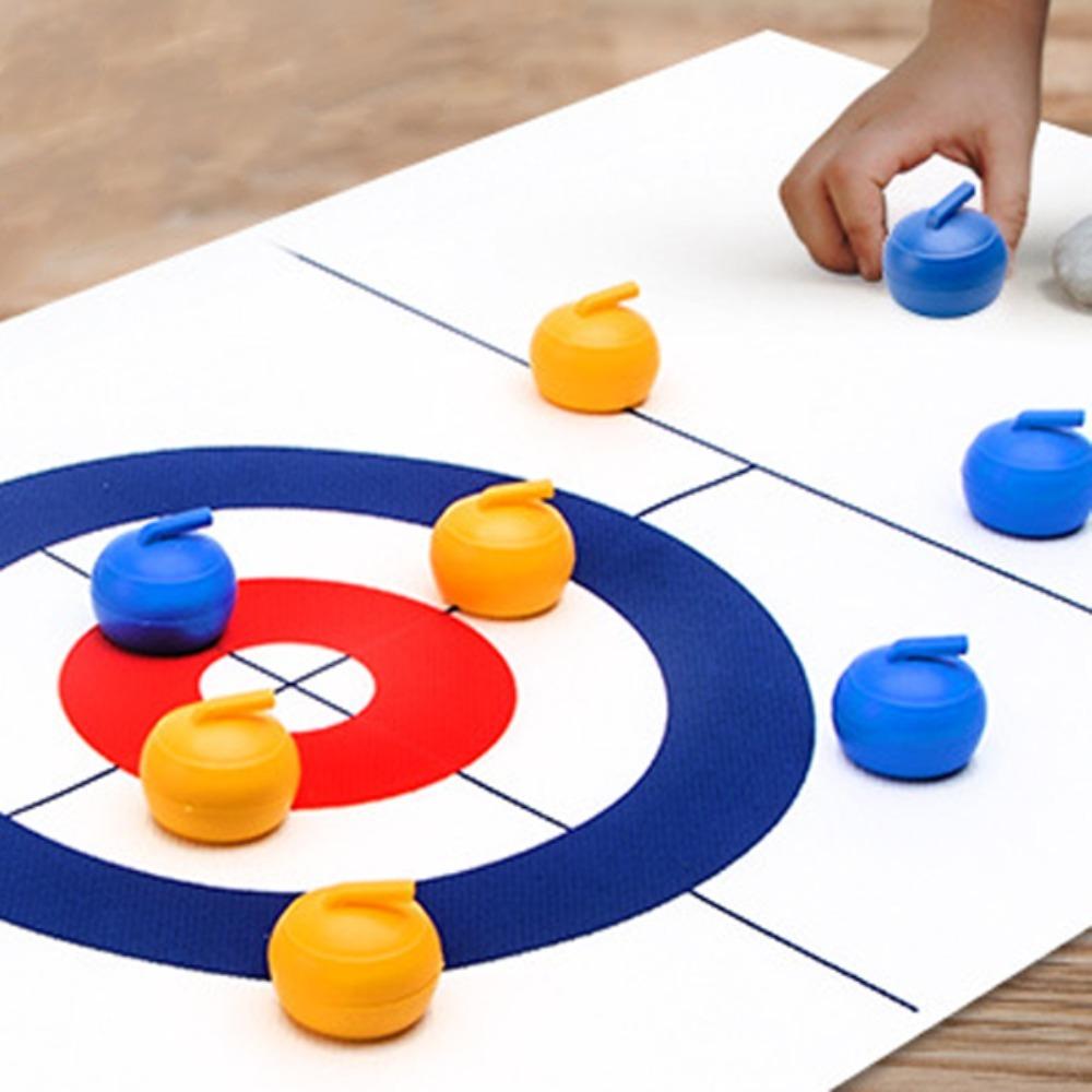 

1 Set Mini Ball Shuffleboard Curling Game with 8 Rollers Curling Game Puzzle Toy Travel 8pcs ball set