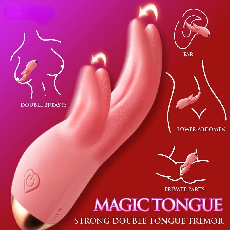 Tongue Licking Vibrator for Women G Spot Clitoris Vagina Anal Nipple Stimulation Adults Sex Toys for Female Masturbation