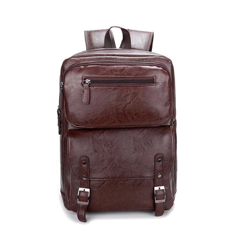 Men's PU Double Shoulder Computer Bag - Casual Business, Trendy Fashion, Large Capacity Travel Bag