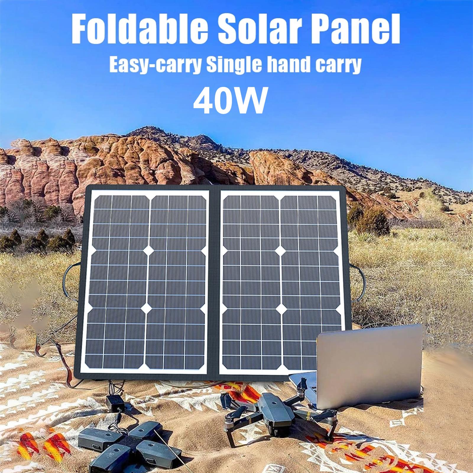 

40W Solar Panel Outdoor Power Storage for Cell Phones Foldable IP67 Waterproof Rating With Carrying Handle and Support Bracket