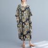 DIMANAF 2021 Plus Size Women Dress Vintage Floral Print Beach Holiday Summer Sundress Dress Loose Long Dress Oversize 5XL 6XL