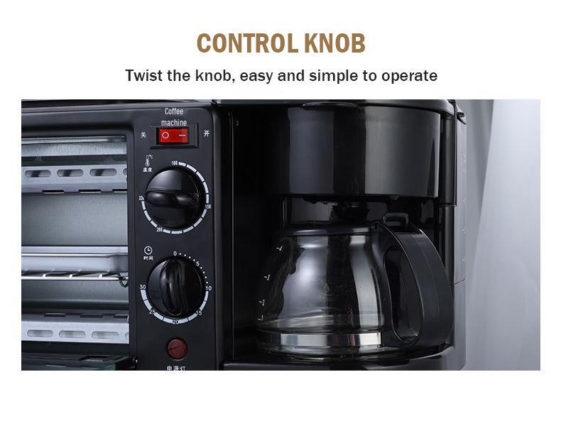 3-i-1 Multifunksjonell Frokostmaskin: Kaffe, Brødrister og Engelsk Frokostmaskin