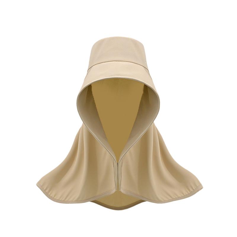 Spring and summer sun protection hat women's big eaves UV protection shading shawl hat outdoor neck protection face bucket hat foldable