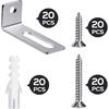 Oudain 20 Set Whiteboard Brackets Whiteboard tallation Hardware Kit Mounting Wall Hanging Brackets Include Hanger Supports, Screws, Expansion Tube