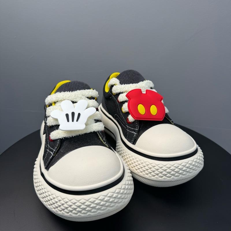 New Old Ugly Cute Mickey Platform Shoes Couple Casual Breathable Canvas Shoes Heightening Low Top Big Head Sneakers Tide