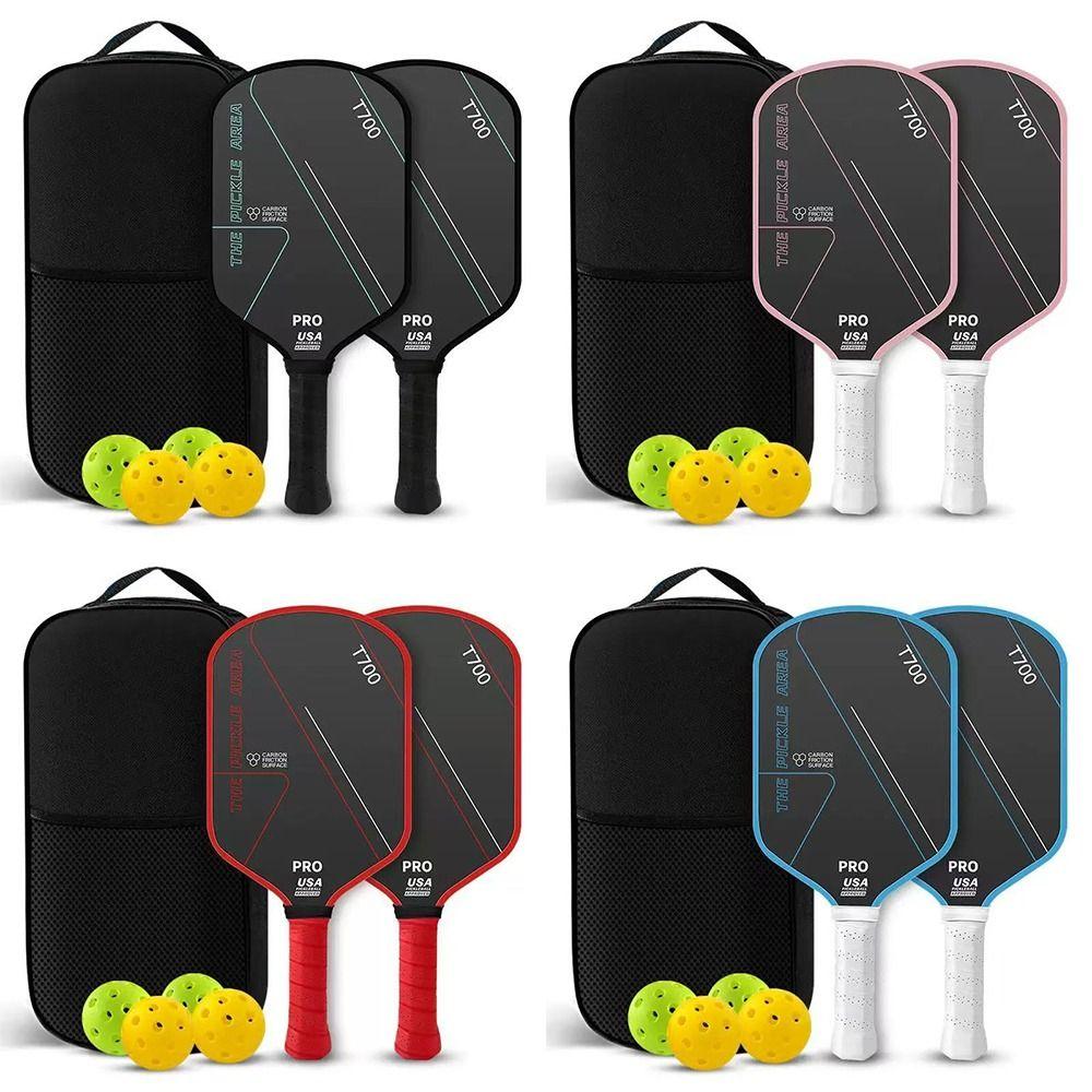 Raquette de Pickleball en Fibre de Carbone 16 MM Fournitures de Jeu Professionnelles Ensemble de Raquettes de Pickleball Mode