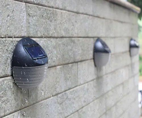 Solar Garden Wall Lamp, Round, Warm, , 1 Piece