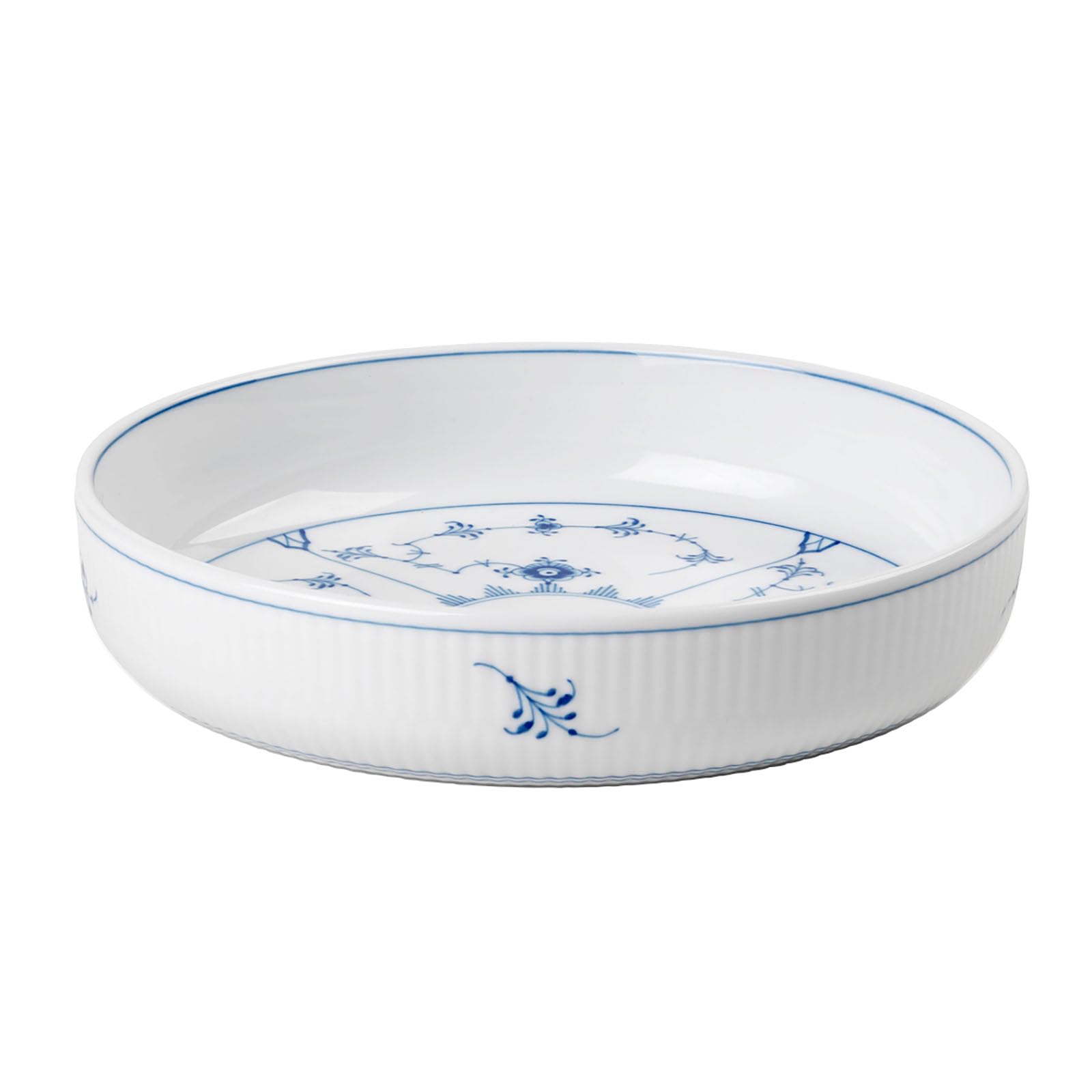 

[Officially Imported] Royal Copenhagen Blue Fluted Plain Ovenware Round Plate, Approx. 19cm, Bakeware, 1071675