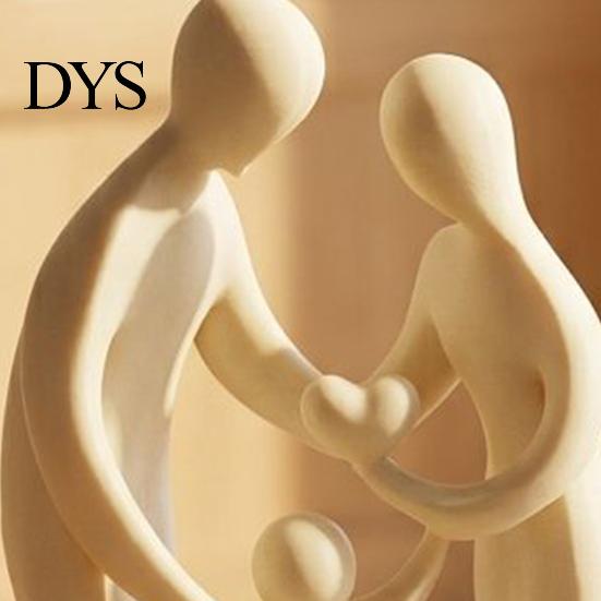 Modern Art Pieces for TV Cabinet 3D Printed Family of Three Figurine, Abstract Parent Child Bond Minimalist Home Ornaments Shelf Sculpture,