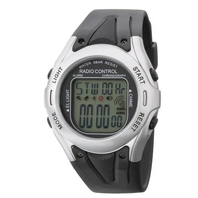 CREPHA Digital Waterproof Watch with Urethane Model (Klepha) Radio-Controlled Multi-Function Strap, Men's, Black, TE-D190-SV