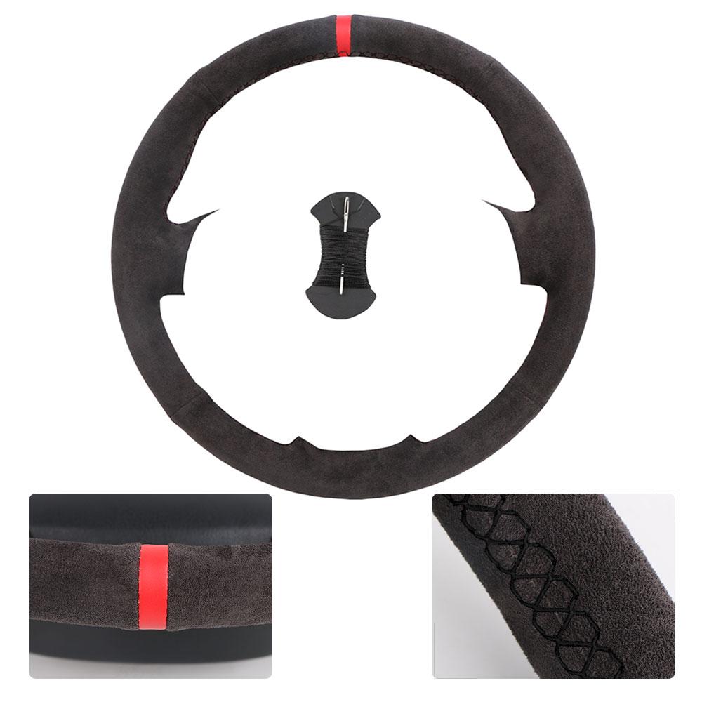 Car Steering Wheel Cover For Jeep Compass Grand Cherokee Wrangler Patriot 2012-2014 Soft Suede Leather Steering Wheel Hand-sewn