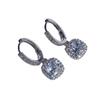 Earrings, Fashionable Bright Square Diamond Zircon Women'S Earrings, Light Luxury Commuter Ear Hooks