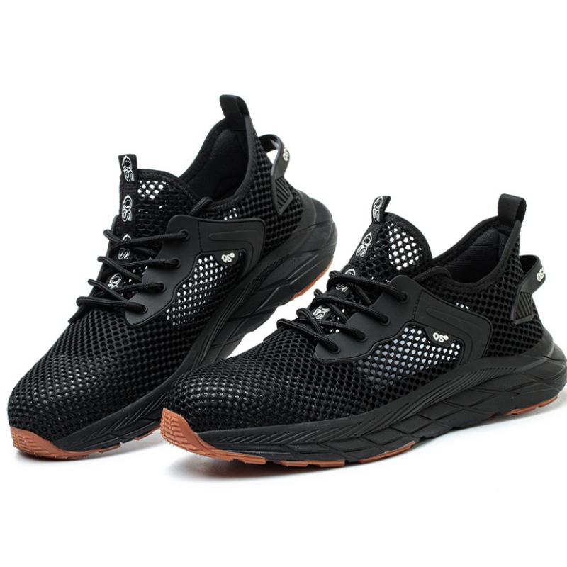 Summer Safety Shoes Men Breathable Mesh Work Shoes With A Steel Toe Industrial Anti-Slip Work Shoes Light Sneakers Women Boots
