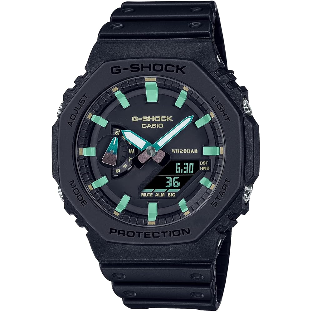Casio G-Shock GA-2100RC-1AJF Men's Watch Teal and Brown Color Series Black Resin Strap
