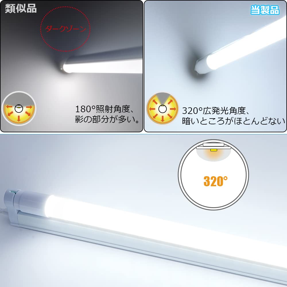20W LED Fluorescent Lamp (equivalent To FL20) - High Output 1700LM, Daylight Color 6000k, Energy-Saving 9W, 320-Degree Wide Beam Angle, PL Insurance,