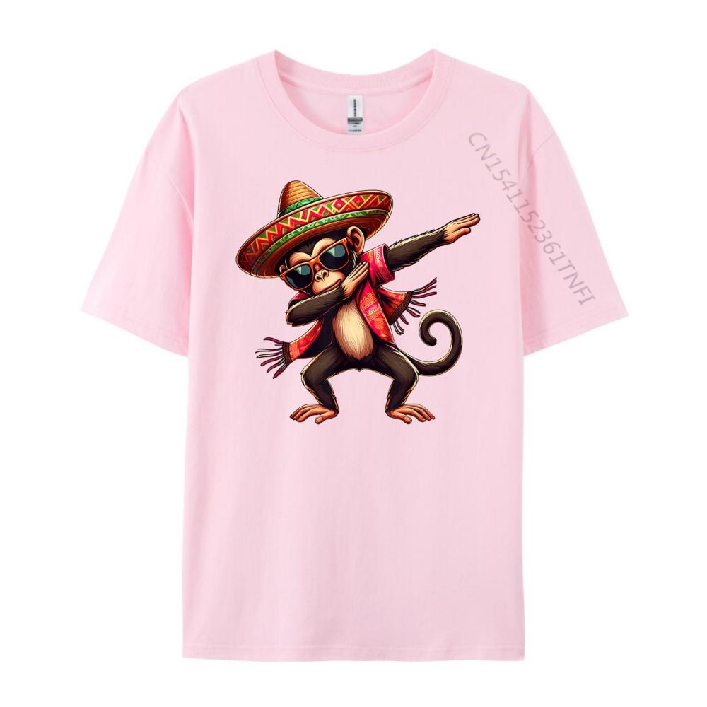 Dabbing Monkey Sombrero Poncho Cinco De Mayo Mexican Anime T Shirts Funny T Shirts Graphic Tshirts Gothic Style