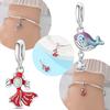 White Waterdrop Zirconium Stone Red Fish Whale Pendant Original Copper Women Diy Jewelry Accessory Gift Making