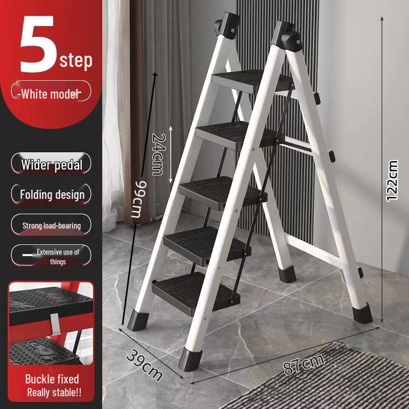Multifunctional Folding Telescopic Indoor A-Frame Ladder, Portable 4-Step Household Climbing Ladder