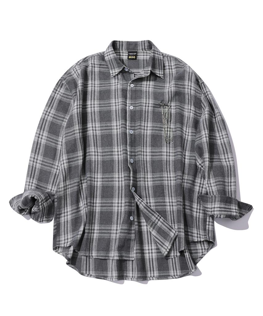 CPGN STUDIO Nomad Oversized Check Shirt Gray