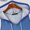 INCERUN Men Summer Sleeveless Gradient Casual Hooded Tank Tops 