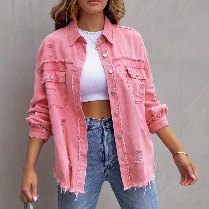 

Женская мода Осень и Зима Повседневная куртка-топ с длинным рукавом и лацканами 2XL светло-розовый