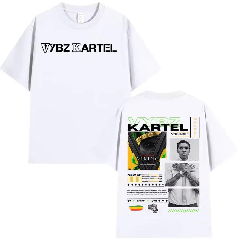Rapper Vybz Kartel Album 2025 Graphic T Shirts Unisexs Hip Hop Gothic Short Sleeve TShirt Retro Oversized Cotton Tees Streetwear